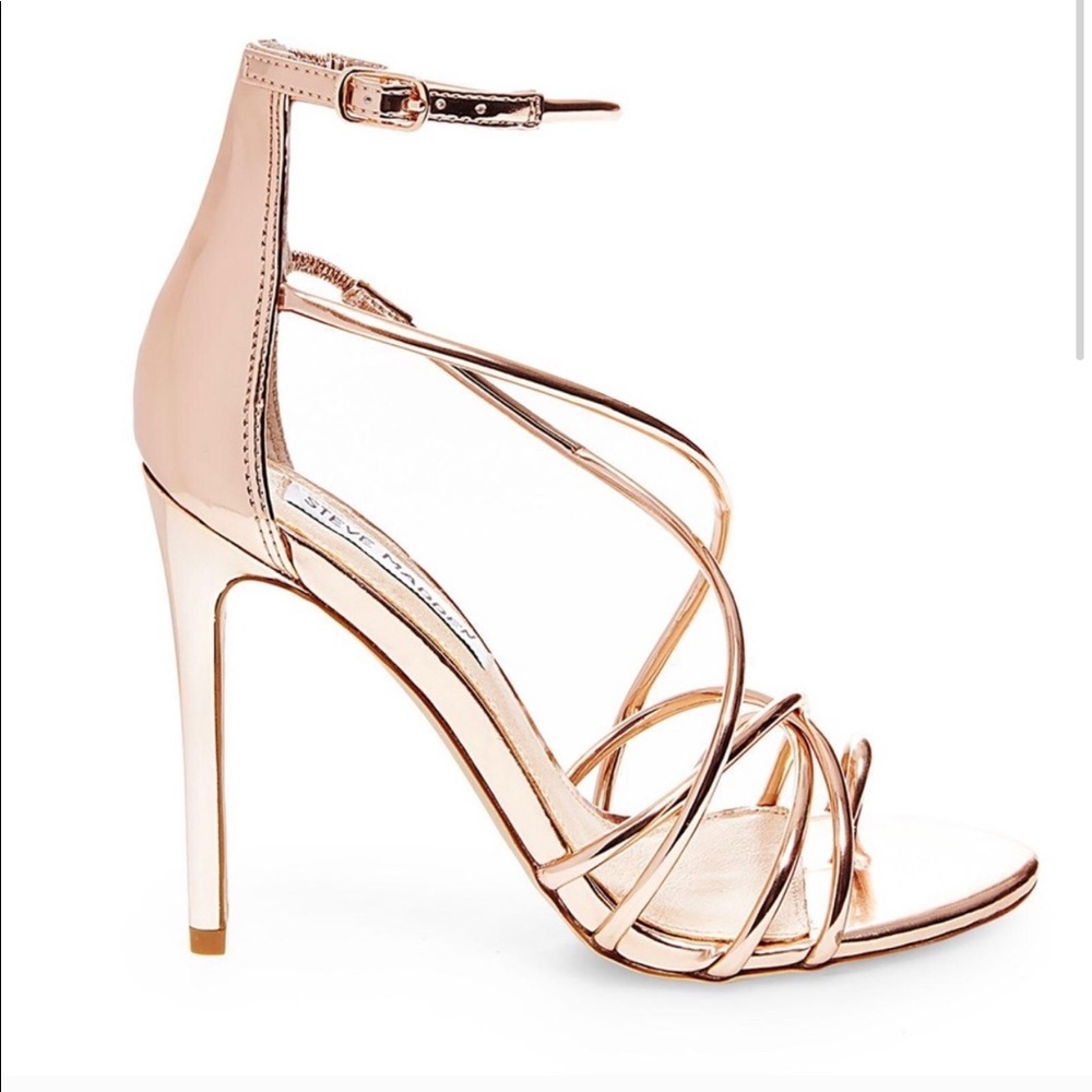 Steve Madden rose gold strappy heels
